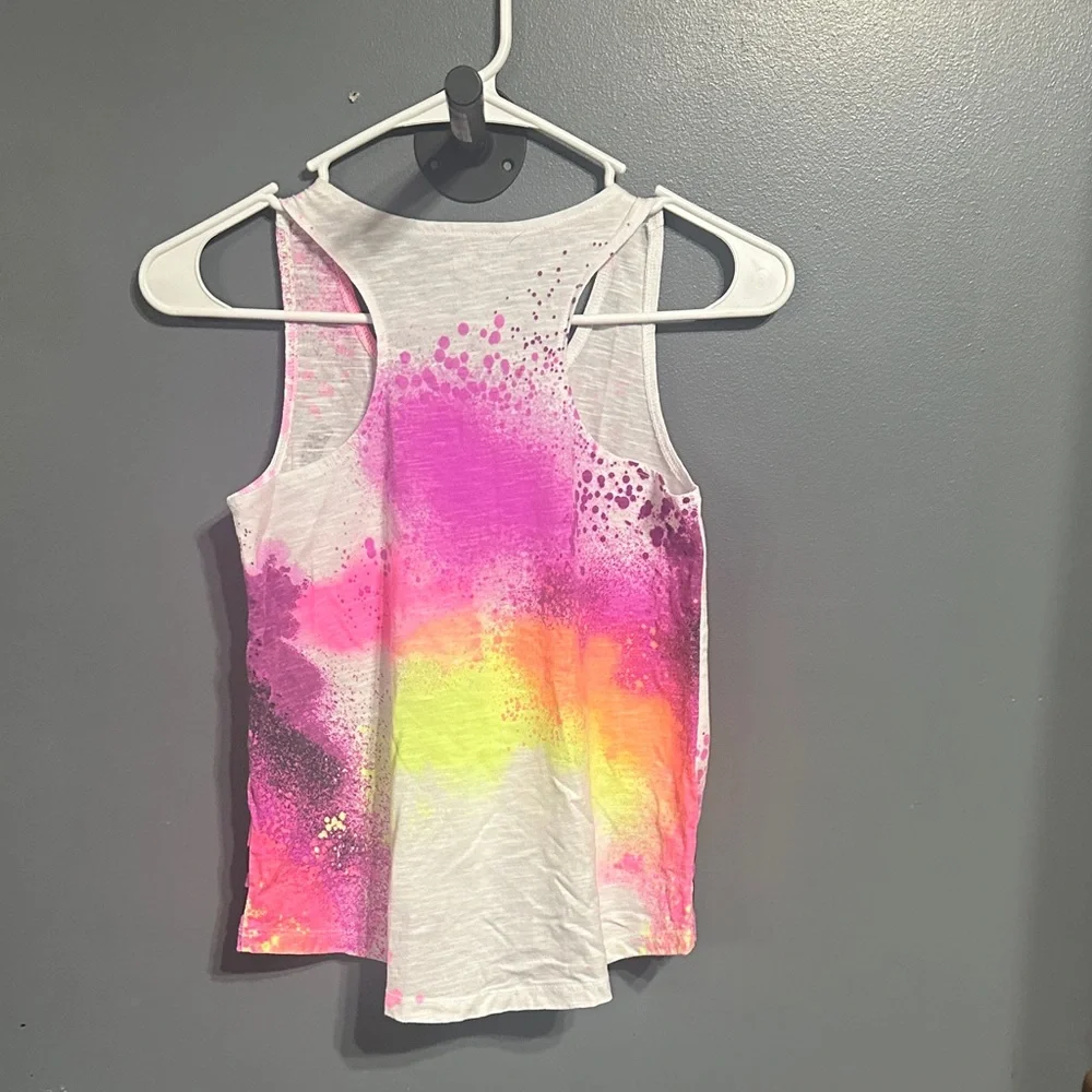 Justice Pink and White Tank Top with Logo